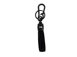 Black Rope Stylish Long Leather Metal & Leather Finish Keyring And Keychain| Key Organiser with Hook for Gift Men & Women