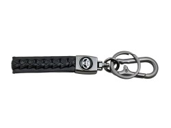 Black Rope Stylish Long Leather Metal & Leather Finish Keyring, Keychain, Key Organiser with Hook for Gift Men & Women