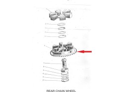 Jawa 250 rear chain wheel casted