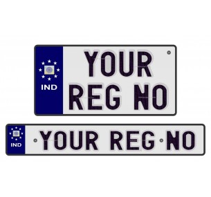 Bike Number Plate | Blue label white plates 