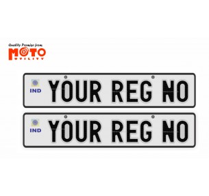 Car Number Plates 19.5x4.75 Inches | Private Car White Plates