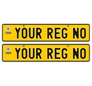 Taxi Car Number Plate 19.5x4.75 Inches | Yellow Plate 