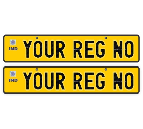 Taxi Car Number Plate 19.5x4.75 Inches | Yellow Plate