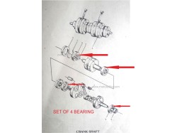 Yamaha RD350 crankshaft Bearing set of 4