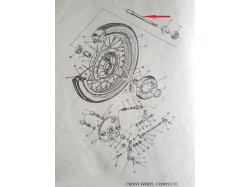 Yamaha RD350 Front wheel axle