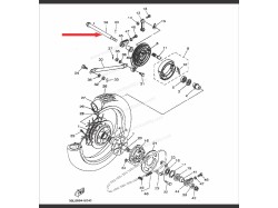 RX135 rear wheel axle